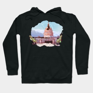 Panorama of the US Capitol. Painted Sketch isolated on white background. EPS10 vector illustration. Hoodie
